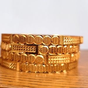 Set of Four 22K gold plated bracelet/ Bengals.